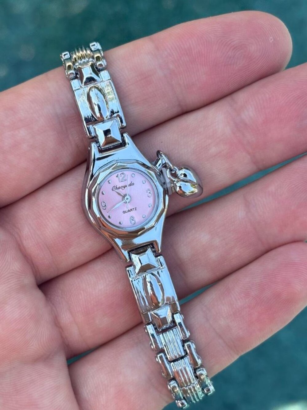 Preppy Silver Heart Charm Link Watch Preppy Y2K OS